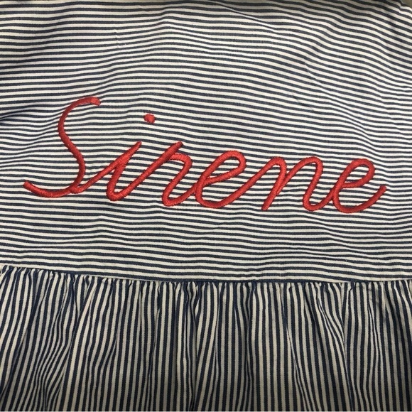Sonia Rykiel Paris Girls Blue and White Striped Peter Pan Collar Dress Size 10 - Picture 7 of 8